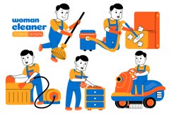 Man House Cleaner Vector Pack #01 Product Image 1