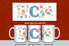 Christmas Mug Customizable Custom Winter Coffee Cup Letter C Product Image 1