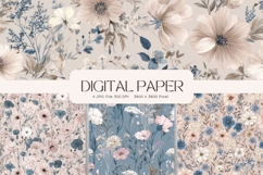 Flower Pattern Background Wallpaper Digital Paper_197 Product Image 1