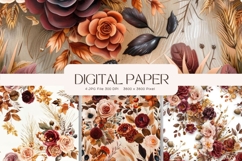 Flower Pattern Background Wallpaper Digital Paper_226 Product Image 1