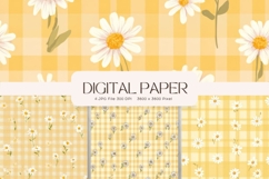 Daisy Flower Seamless Pattern Background Gift Wrap Wallpaper Product Image 1