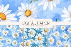 Daisy Flower Seamless Pattern Background Gift Wrap Wallpaper Product Image 1