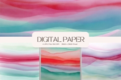 Rainbow Watercolor Background Abstract Digital Paper_139 Product Image 1