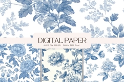 Chinoiserie Floral Pattern Background Vintage Digital Paper Product Image 1