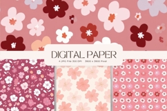 Flower Pattern Background Wallpaper Digital Paper_57 Product Image 1