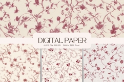 Flower Pattern Background Wallpaper Digital Paper_264 Product Image 1