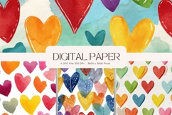 Heart Pattern Valentines Background Wallpaper Digital Paper Product Image 1