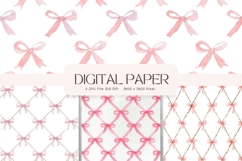 Bow Ribbon Background Bow Digital Paper Pattern Wallpaper205 Product Image 1