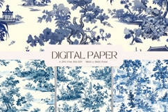 Chinoiserie Floral Pattern Background Vintage Digital Paper Product Image 1