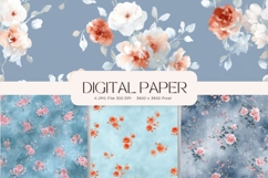 Flower Pattern Background Wallpaper Digital Paper_319 Product Image 1