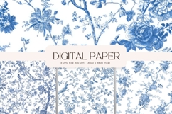 Chinoiserie Floral Pattern Background Vintage Digital Paper Product Image 1
