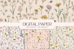 Flower Pattern Background Wallpaper Digital Paper_268 Product Image 1