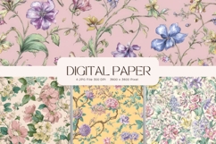 Flower Pattern Background Wallpaper Digital Paper_170 Product Image 1