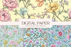 Flower Pattern Background Wallpaper Digital Paper_169 Product Image 1