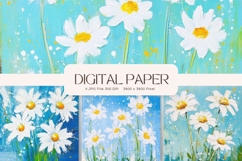 Daisy Flower Seamless Pattern Background Gift Wrap Wallpaper Product Image 1