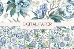 Flower Pattern Background Wallpaper Digital Paper_256 Product Image 1