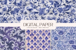 Chinoiserie Floral Pattern Background Vintage Digital Paper Product Image 1