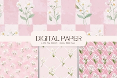 Flower Pattern Background Wallpaper Digital Paper_54 Product Image 1