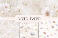 Flower Pattern Background Wallpaper Digital Paper_47 Product Image 1