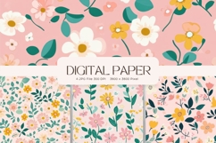 Flower Pattern Background Wallpaper Digital Paper_34 Product Image 1