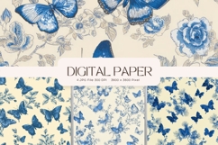 Chinoiserie Floral Pattern Background Vintage Digital Paper Product Image 1