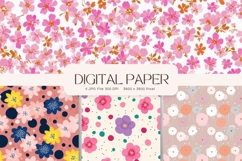 Flower Pattern Background Wallpaper Digital Paper_41 Product Image 1