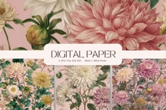 Flower Pattern Background Wallpaper Digital Paper_269 Product Image 1