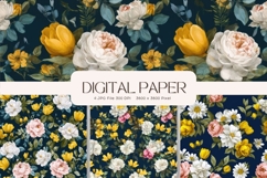 Flower Pattern Background Wallpaper Digital Paper_200 Product Image 1