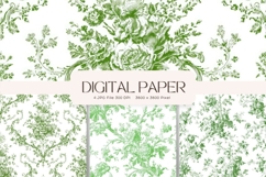 Chinoiserie Floral Pattern Background Vintage Digital Paper Product Image 1