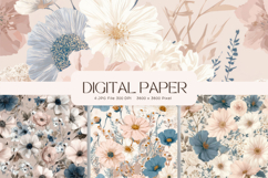 Flower Pattern Background Wallpaper Digital Paper_198 Product Image 1