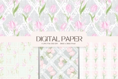 Flower Pattern Background Wallpaper Digital Paper_66 Product Image 1