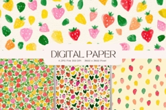 Strawberry Pattern Background Fresh Fruit Wallpaper Backdrop Product Image 1