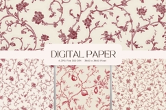 Flower Pattern Background Wallpaper Digital Paper_266 Product Image 1