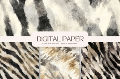 Zebra Background Animal Skin Pattern Digital Paper Wallpaper Product Image 1