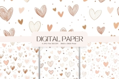 Heart Pattern Valentines Background Wallpaper Digital Paper Product Image 1