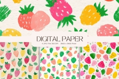 Strawberry Pattern Background Fresh Fruit Wallpaper Backdrop Product Image 1