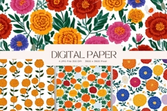 Flower Pattern Background Wallpaper Digital Paper_62 Product Image 1