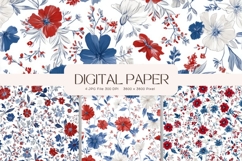 Patriotic Flower Background American 4th Of July USA Pattern Product Image 1