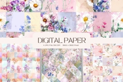 Flower Pattern Background Wallpaper Digital Paper_277 Product Image 1