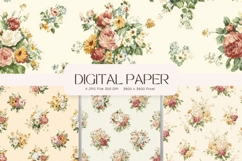 Flower Pattern Background Wallpaper Digital Paper_168 Product Image 1