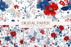 Patriotic Flower Background American 4th Of July USA Pattern Product Image 1