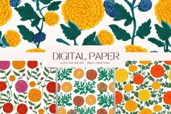 Flower Pattern Background Wallpaper Digital Paper_61 Product Image 1