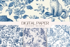 Chinoiserie Floral Pattern Background Vintage Digital Paper Product Image 1