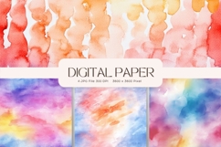 Rainbow Watercolor Background Abstract Digital Paper_79 Product Image 1