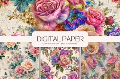 Flower Pattern Background Wallpaper Digital Paper_174 Product Image 1