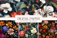 Flower Pattern Background Wallpaper Digital Paper_201 Product Image 1