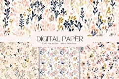 Flower Pattern Background Wallpaper Digital Paper_50 Product Image 1