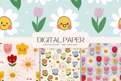 Flower Pattern Background Wallpaper Digital Paper_230 Product Image 1