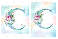 Spring Watercolor Letter. Monogram C. Sublimation Design Product Image 6