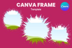 Watercolor Splash Canva Frame Template Bleach Effect Frame_C Product Image 1